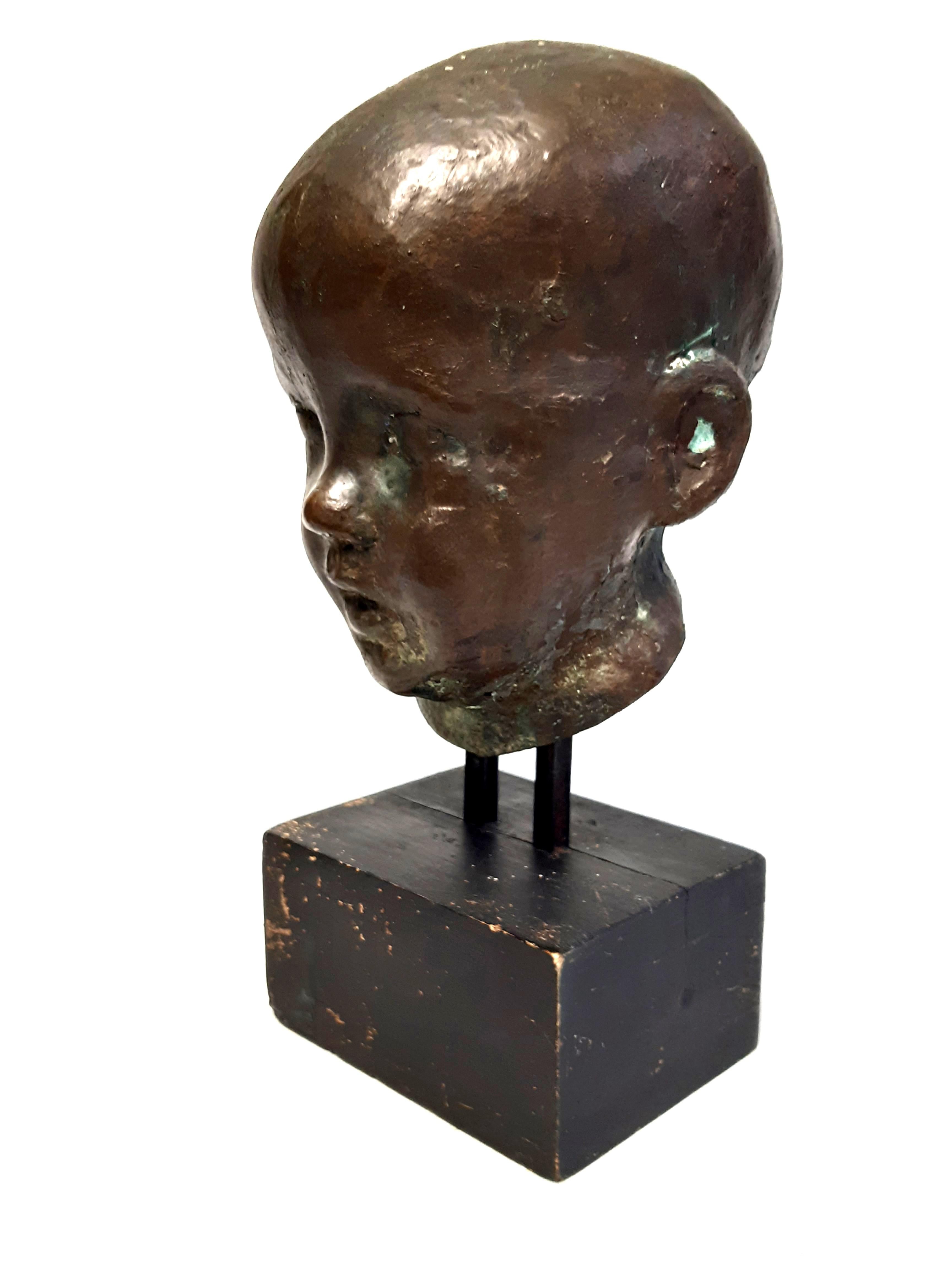 Bronzekopf eines Kleinkindes In Good Condition For Sale In Aachen, DE