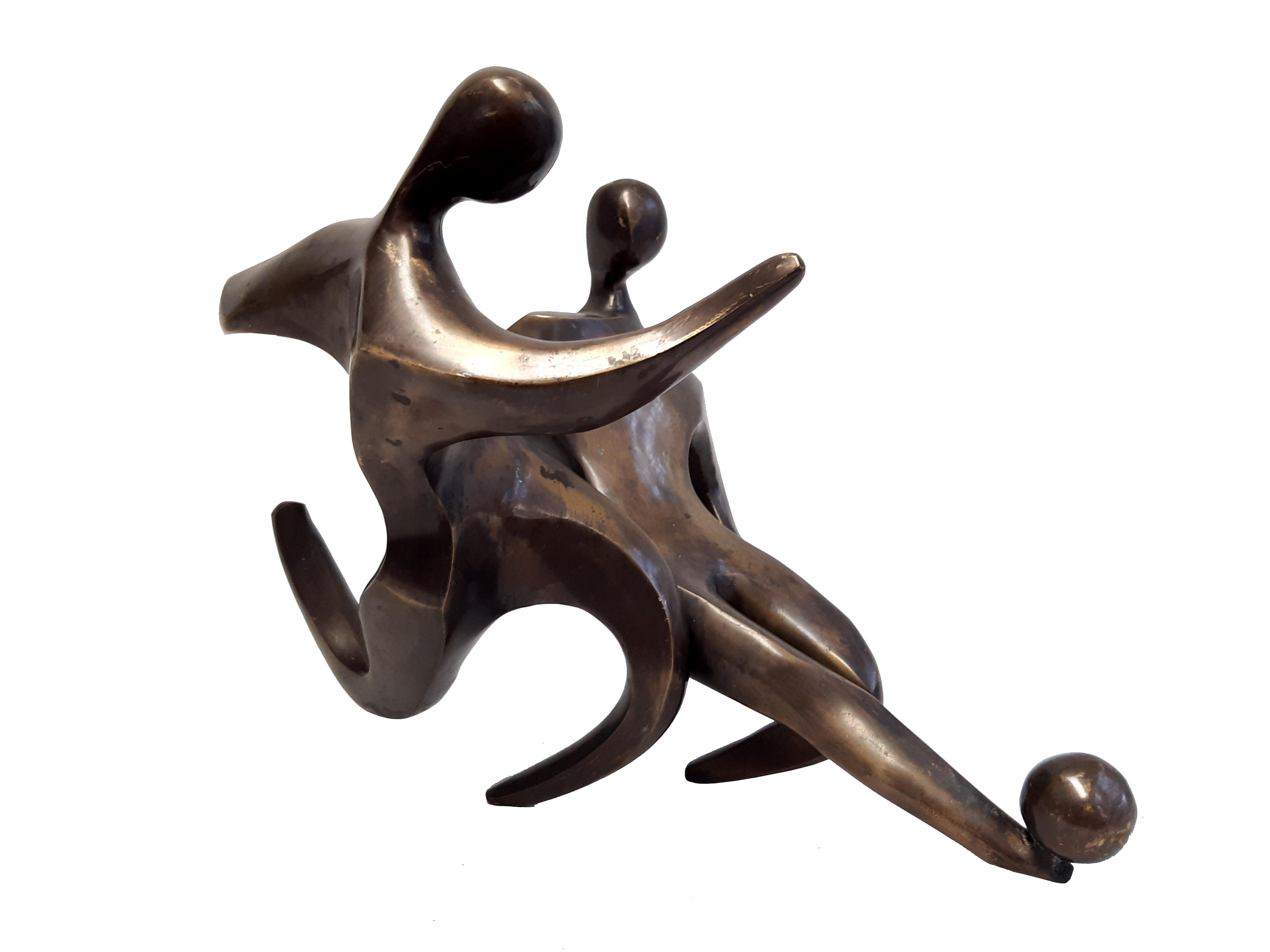 Bronzeskulptur 2 Fußballspieler um 1950 Bon état - En vente à Aachen, DE