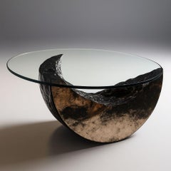 Bronzo Coffee Table in Bronze Fusion & Glass by Marsica Fossati