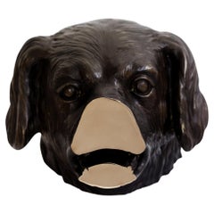 Sculpture vintage en bronze soudée (tête de chien) de la série Boolean de Nucleo