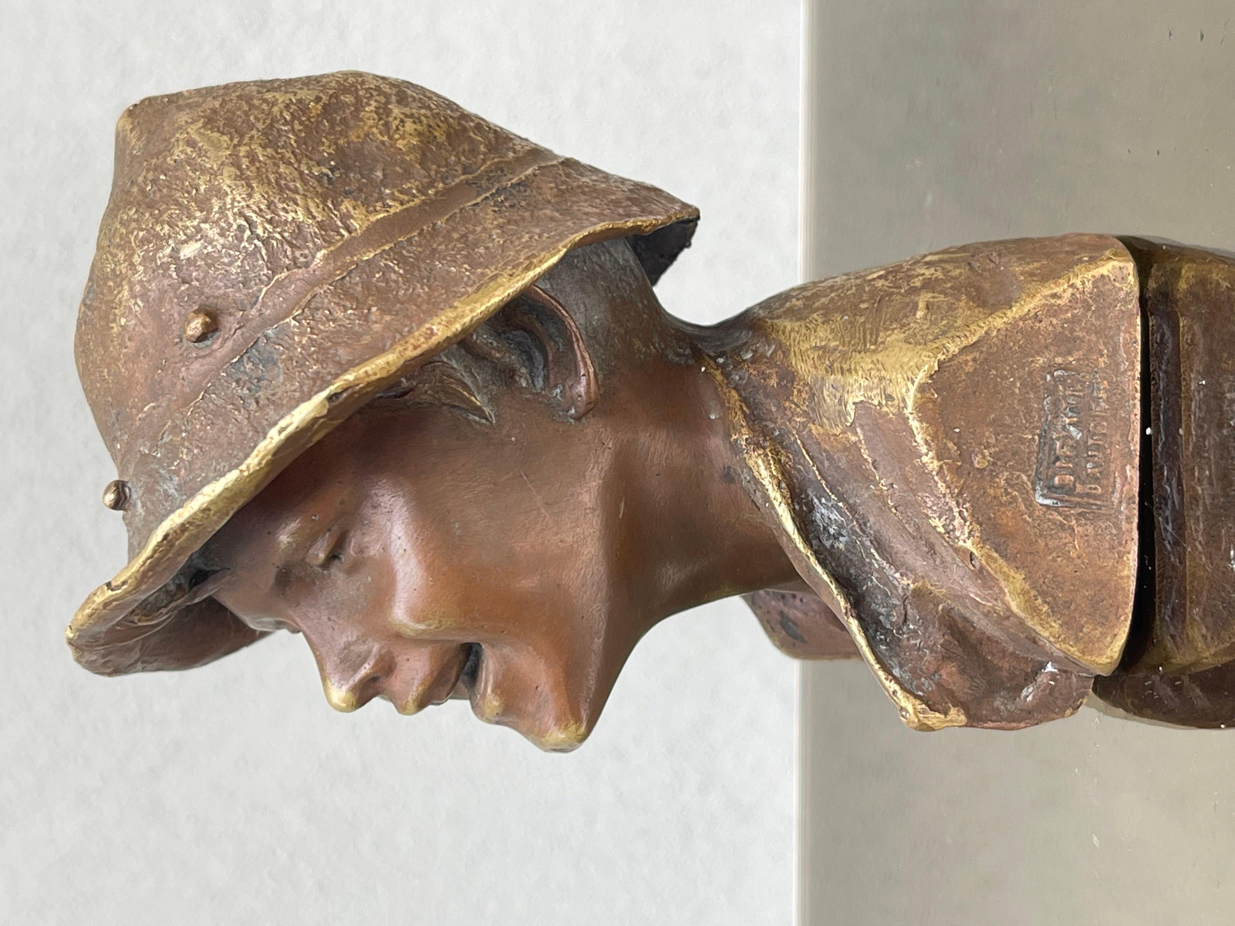 Bronzo Scugnizzo Napoletano, Scultura Bronzea, Vintage, Bronzo, xx Secolo in vendita 4