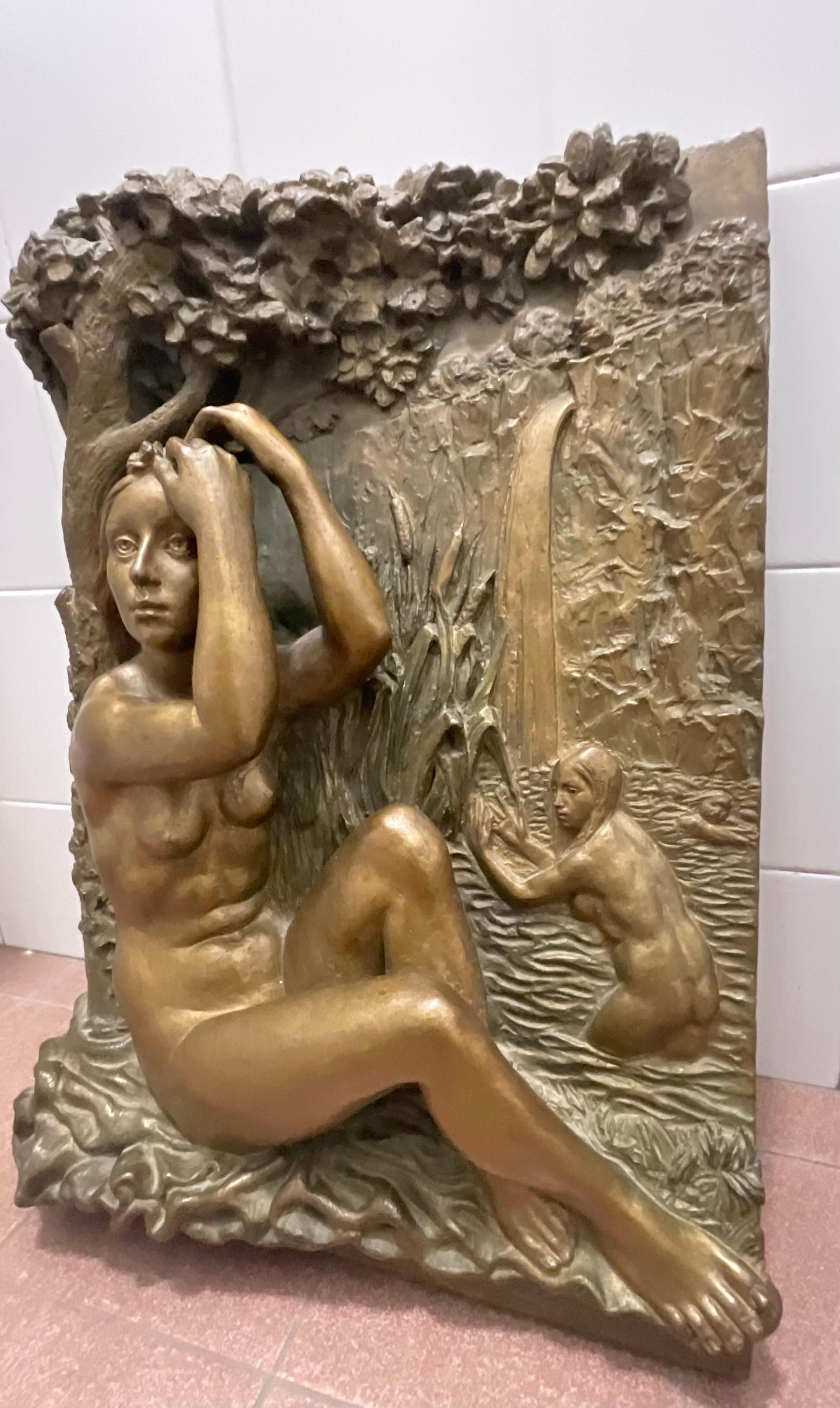 BRONZO - scultura raffigurante DONNE  AL BAGNO - Atelier d’arte - Italia 1960 en venta 3