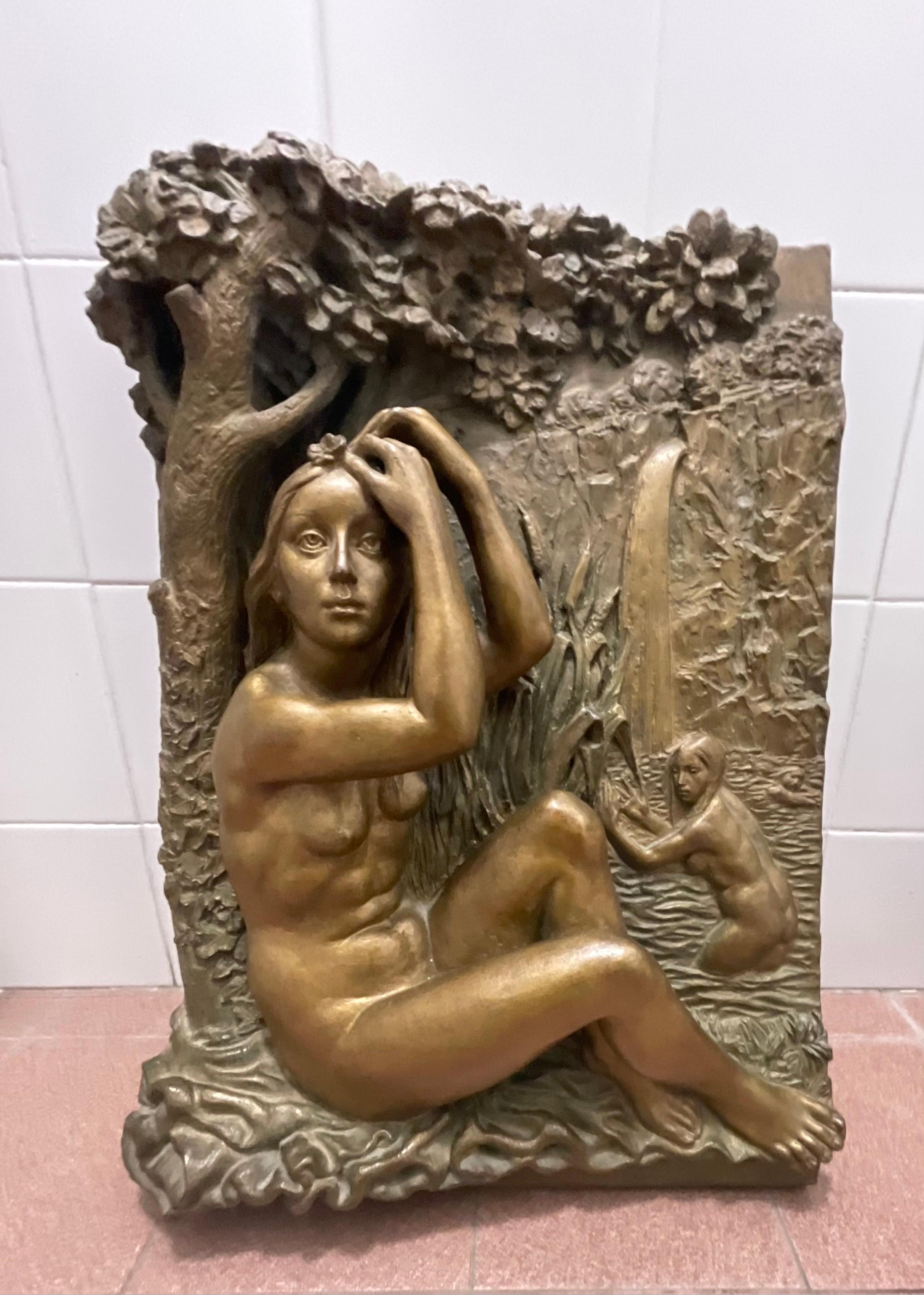 BRONZO - scultura raffigurante DONNE  AL BAGNO - Atelier d’arte - Italia 1960 Moderno de mediados de siglo en venta