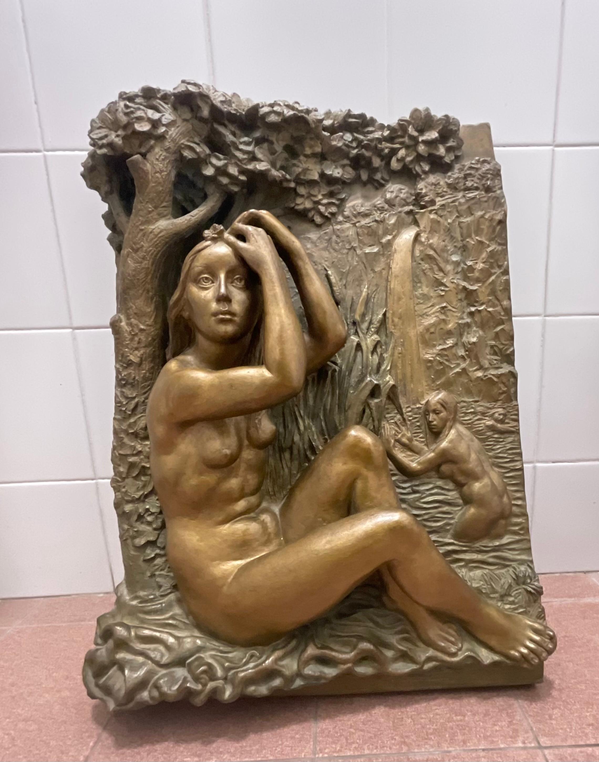 BRONZO - scultura raffigurante DONNE  AL BAGNO - Atelier d’arte - Italia 1960 en Bueno estado para la venta en Milano, IT