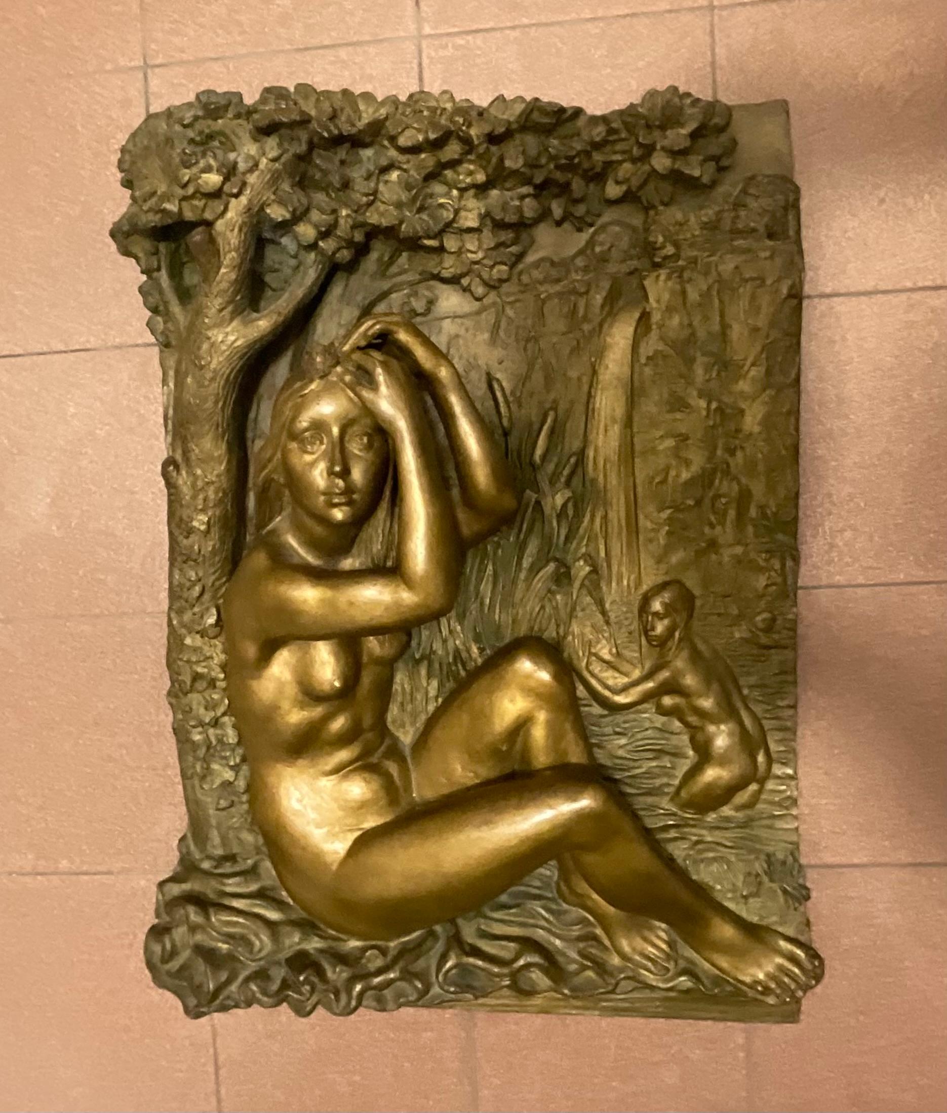BRONZO - scultura raffigurante DONNE  AL BAGNO - Atelier d’arte - Italia 1960 Mid-20th Century en venta