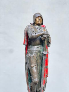 Bronzo Scultura San Giorgio Con Drago, Scultura, Bronce
