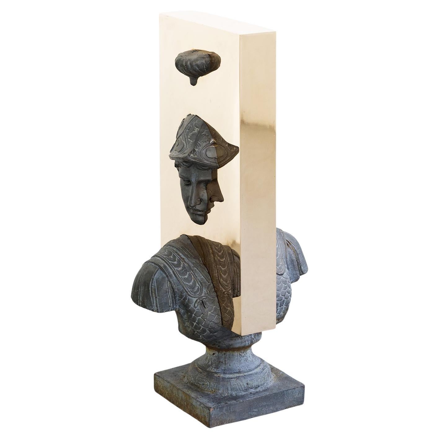 Bronzo su scultura d'epoca (bust) della serie Boolean di Nucleo