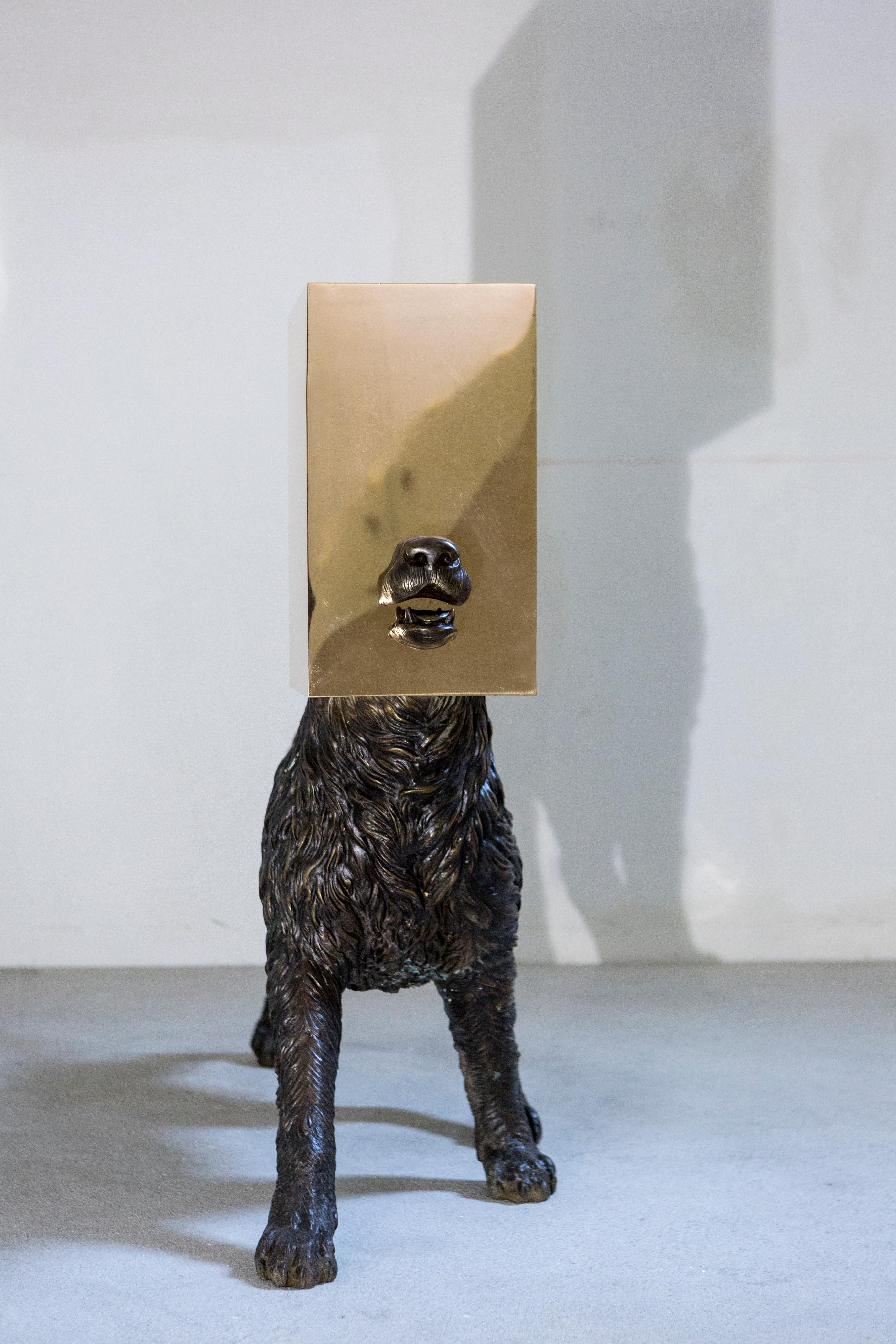Effet bronze Bronze sur sculpture vintage (DOG) de la série Boolean par Nucleo en vente