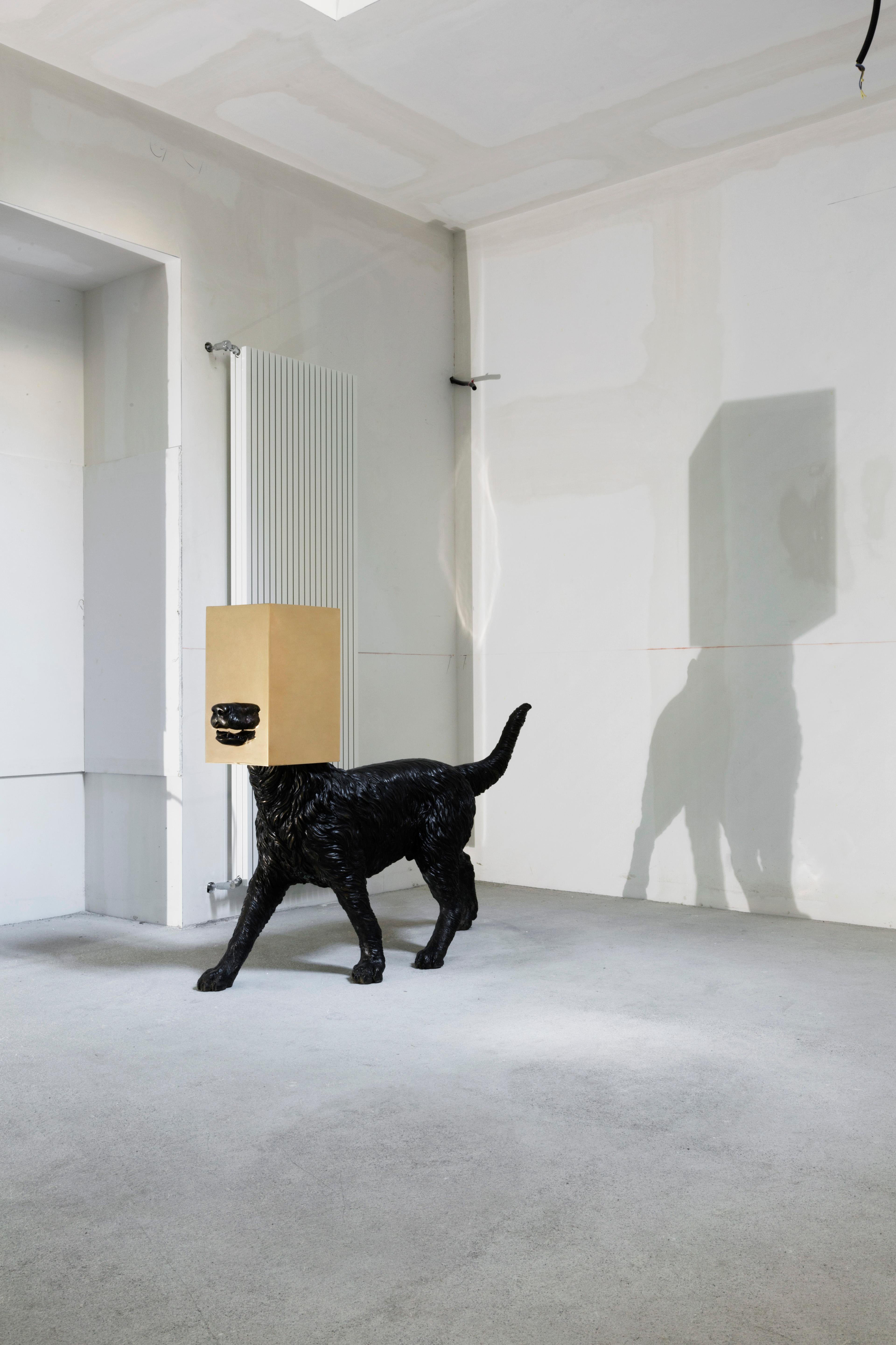 Bronze sur sculpture vintage (DOG) de la série Boolean par Nucleo en vente 1