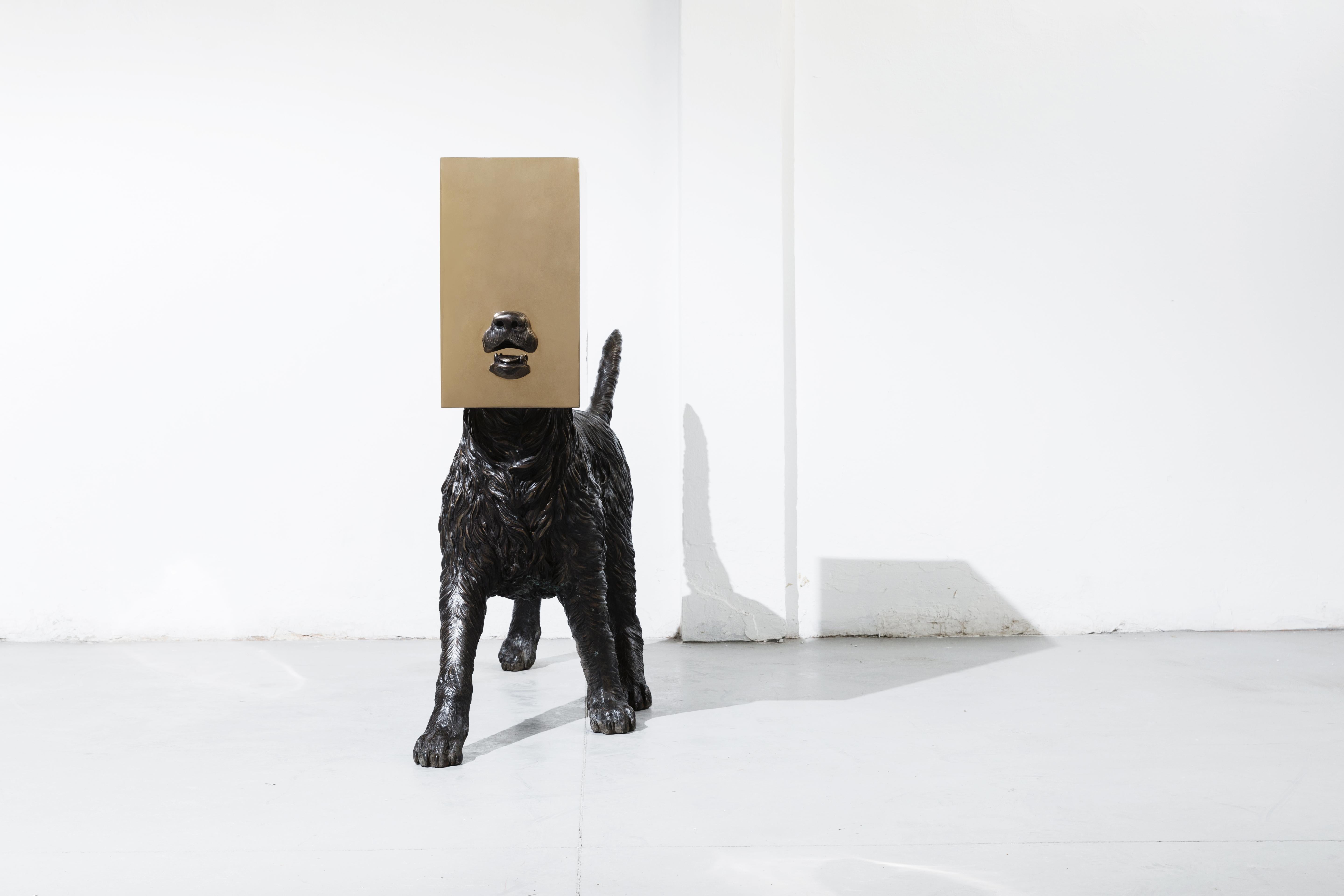 Bronze sur sculpture vintage (DOG) de la série Boolean par Nucleo en vente 3