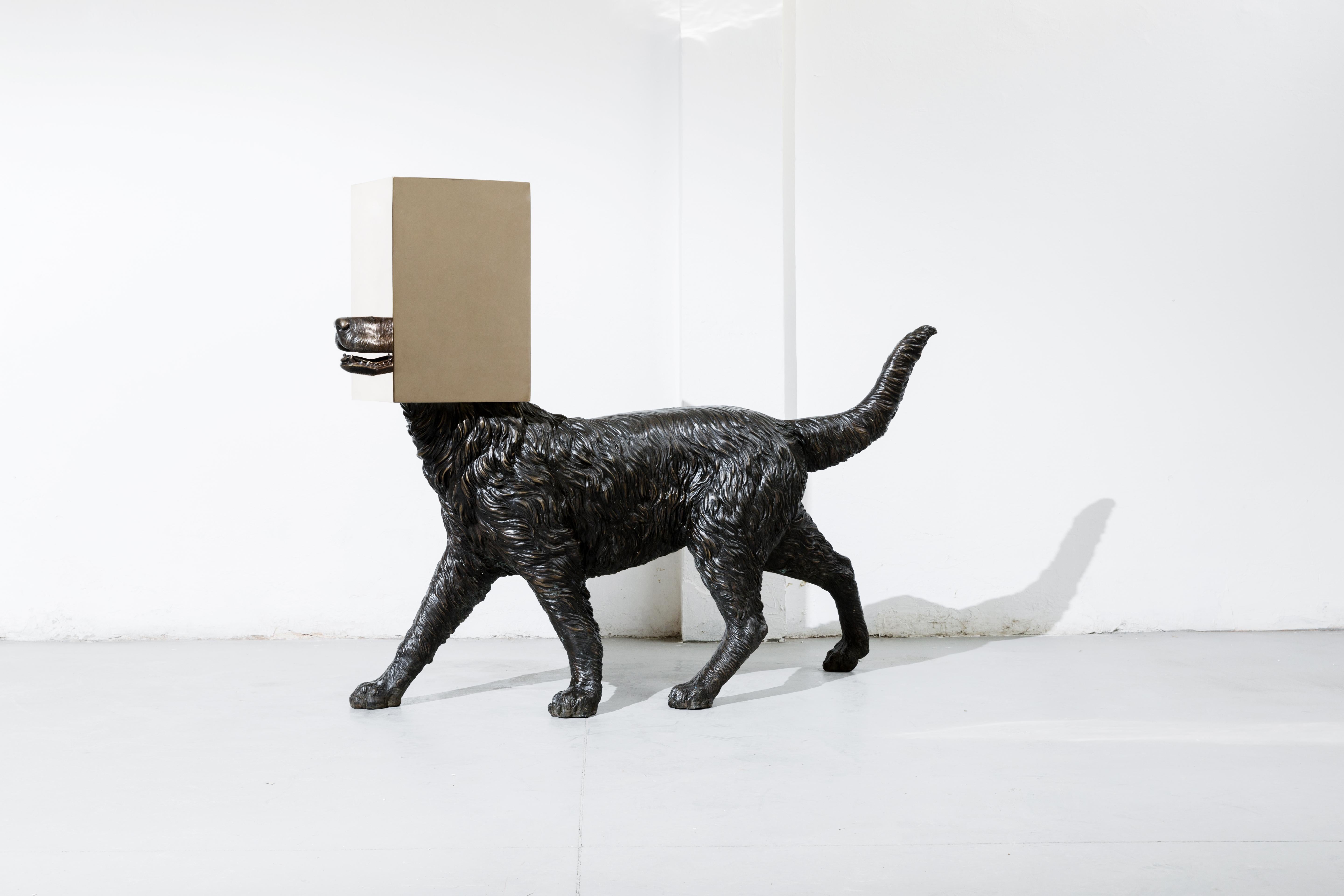 Bronze sur sculpture vintage (DOG) de la série Boolean par Nucleo en vente 4