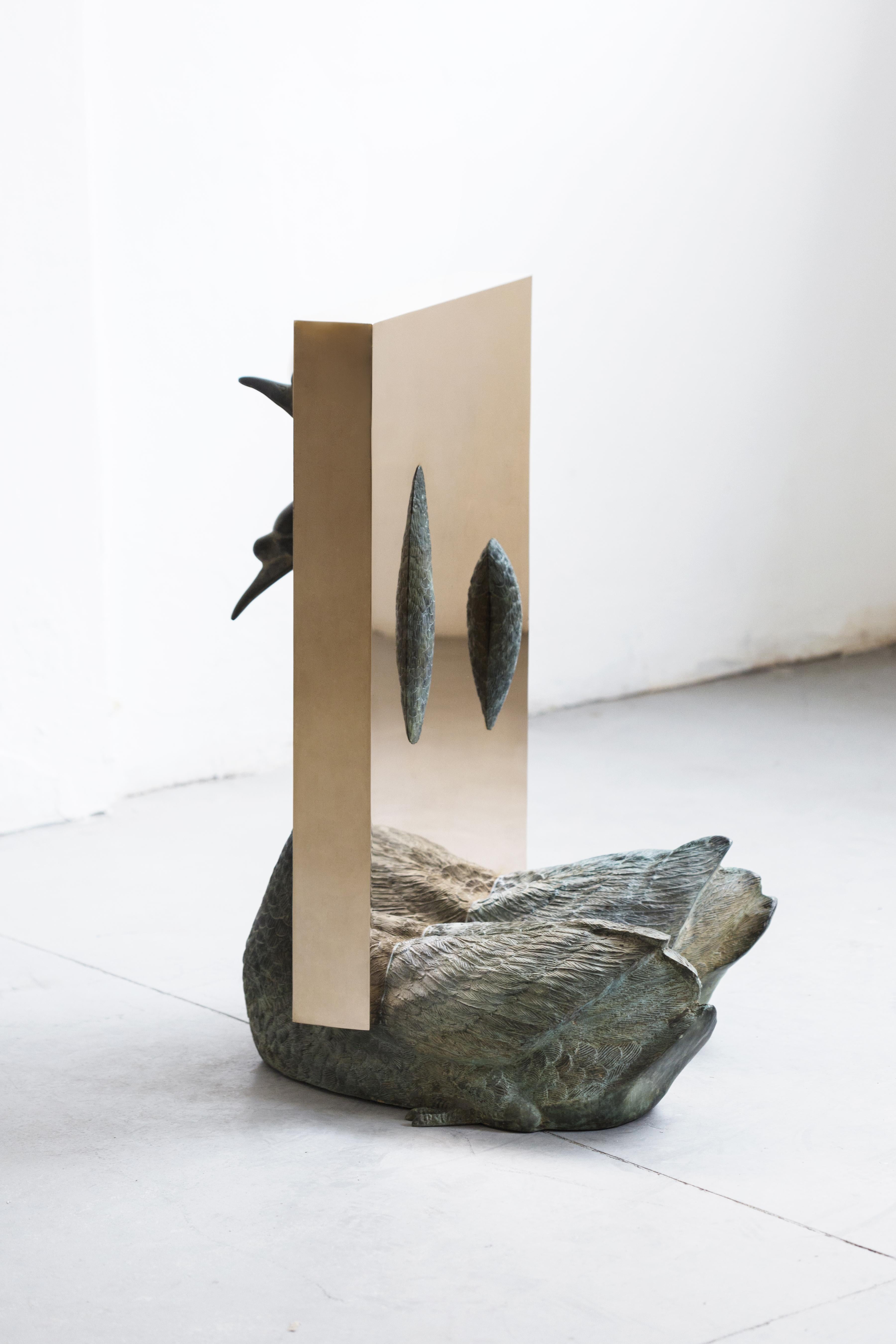 Bronzo su scultura d'epoca (Swan) della serie Boolean di Nucleo in vendita 7