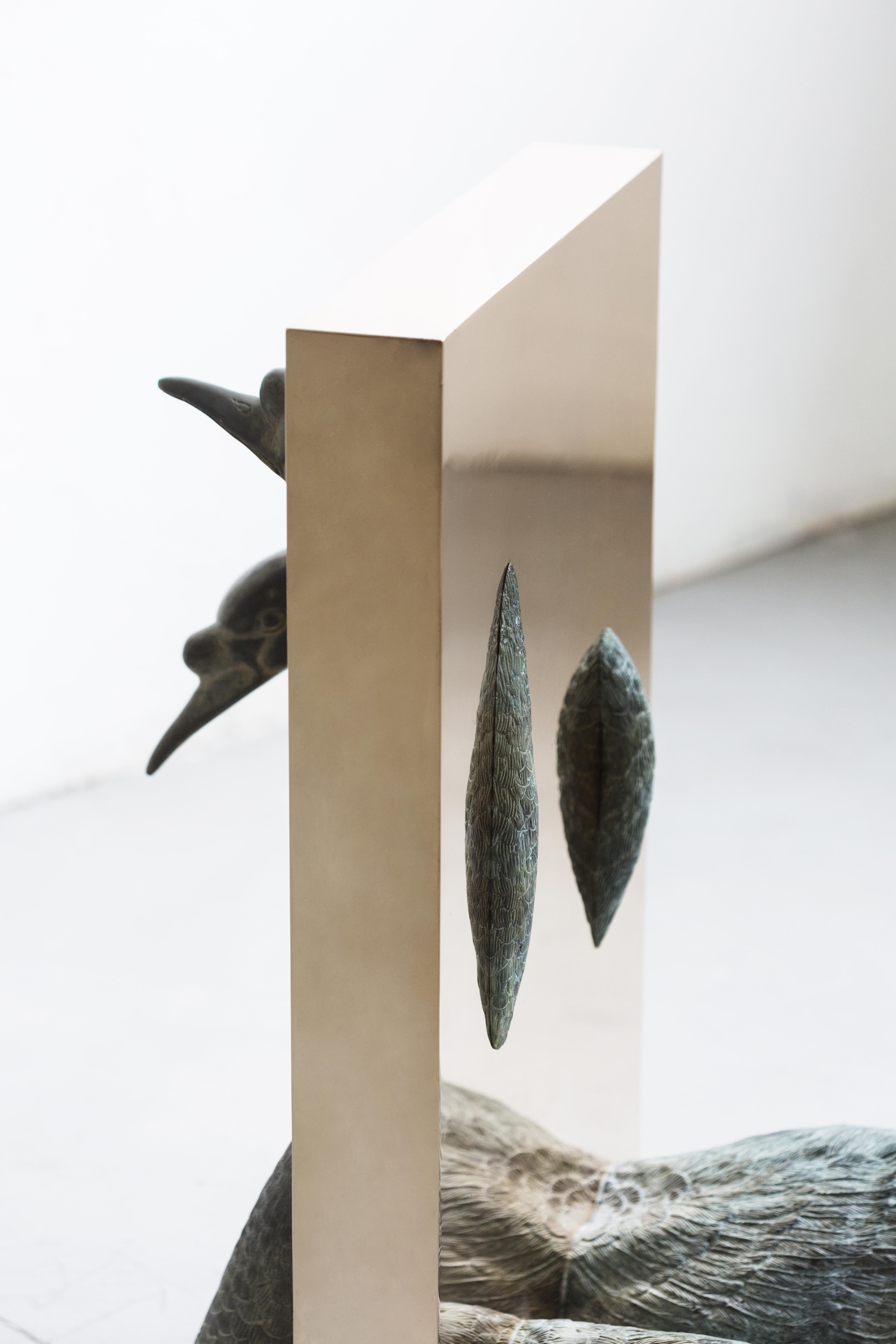 Bronzo su scultura d'epoca (Swan) della serie Boolean di Nucleo in vendita 8