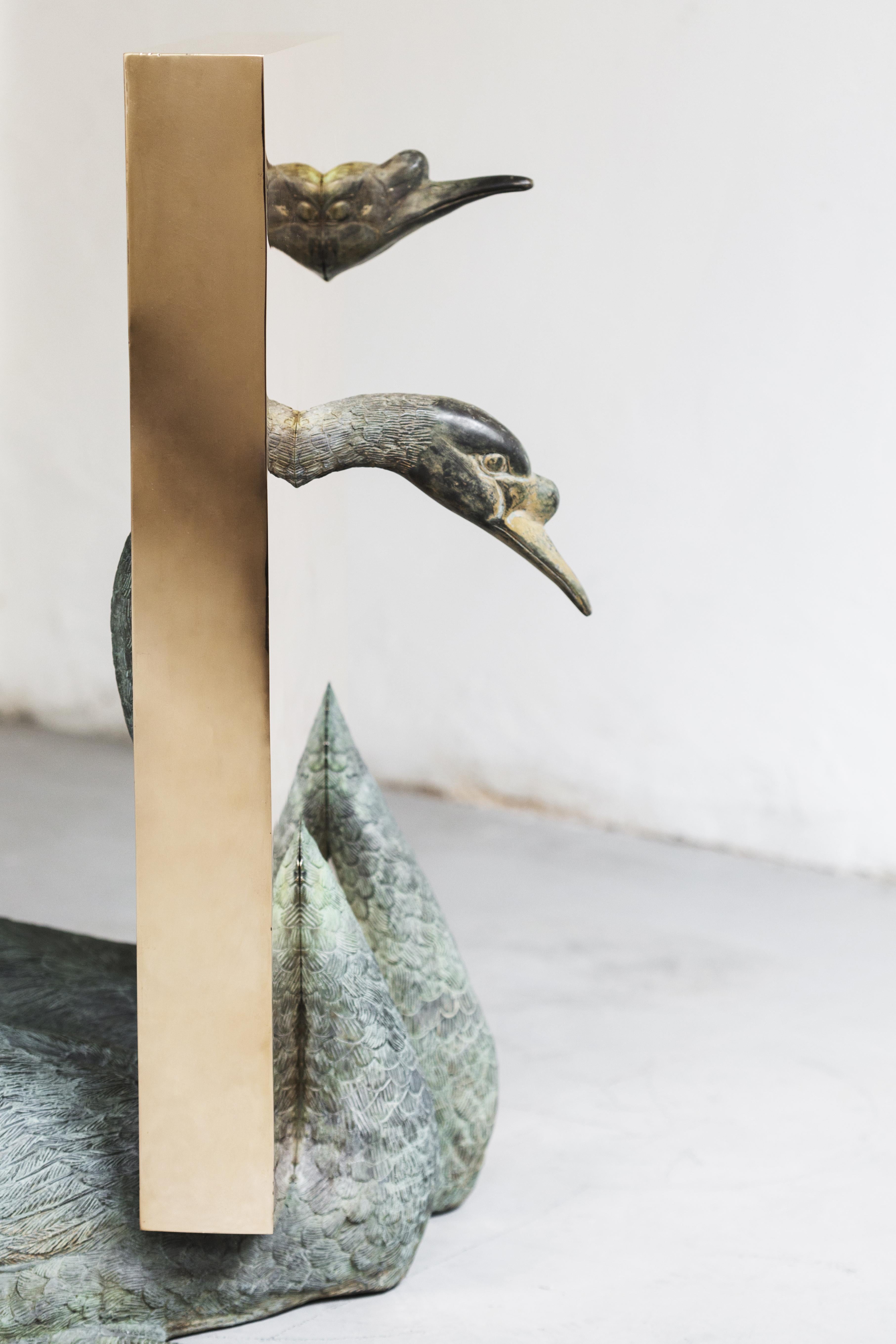 Bronzo su scultura d'epoca (Swan) della serie Boolean di Nucleo in vendita 10