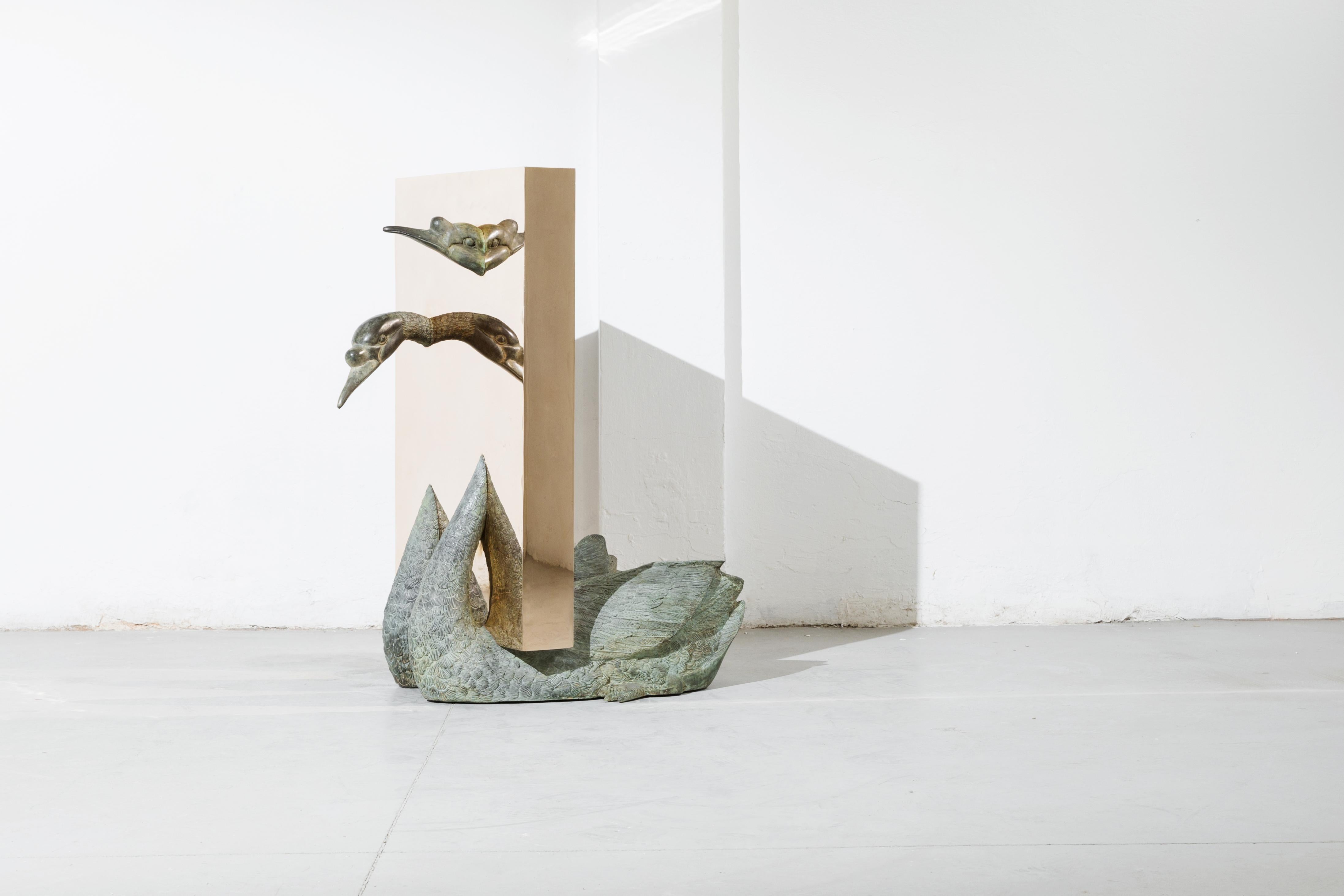 Bronzo su scultura d'epoca (Swan) della serie Boolean di Nucleo In condizioni ottime in vendita a Collegno, IT
