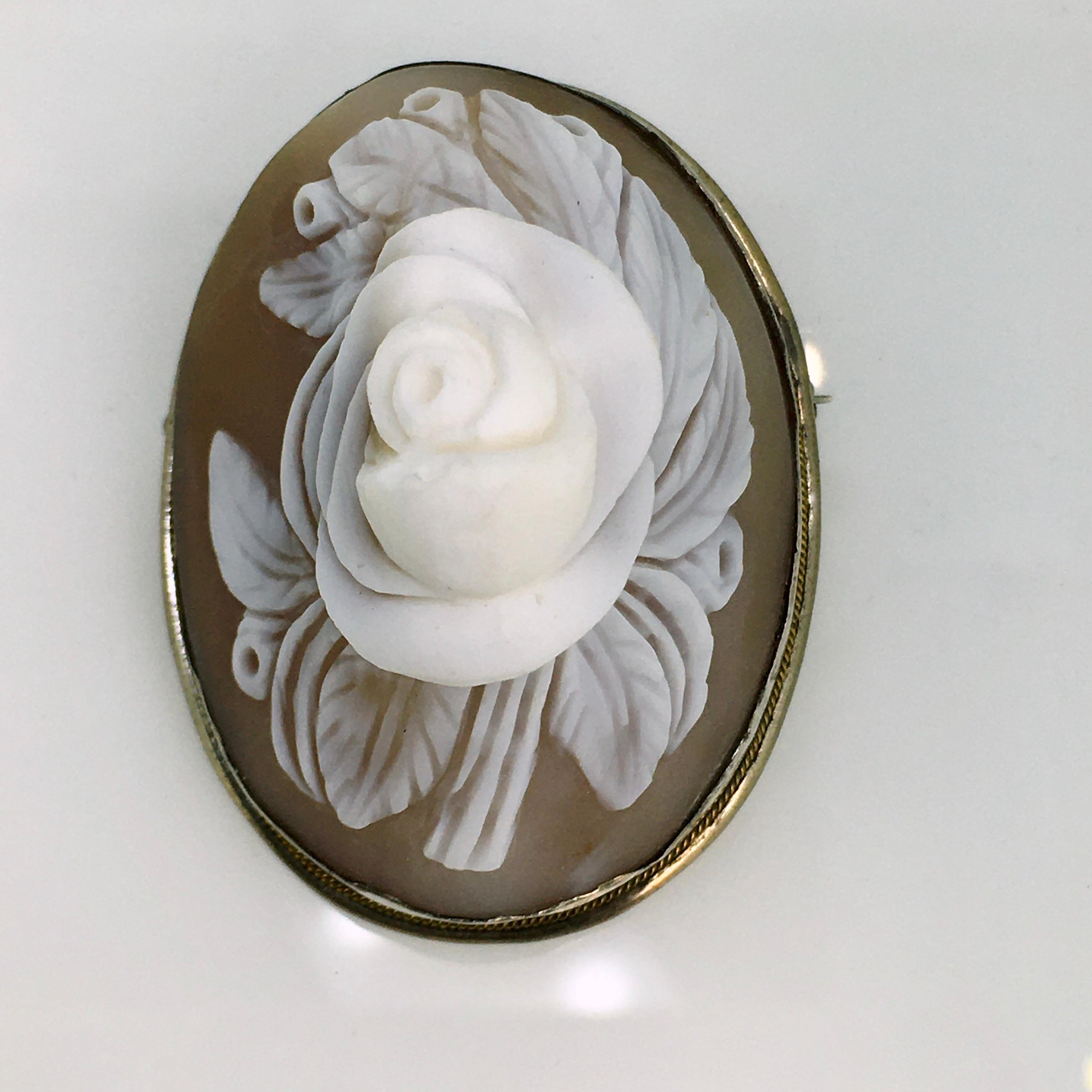 Victorian Brooch, Antique, Silver, Shell Cameo, 1900