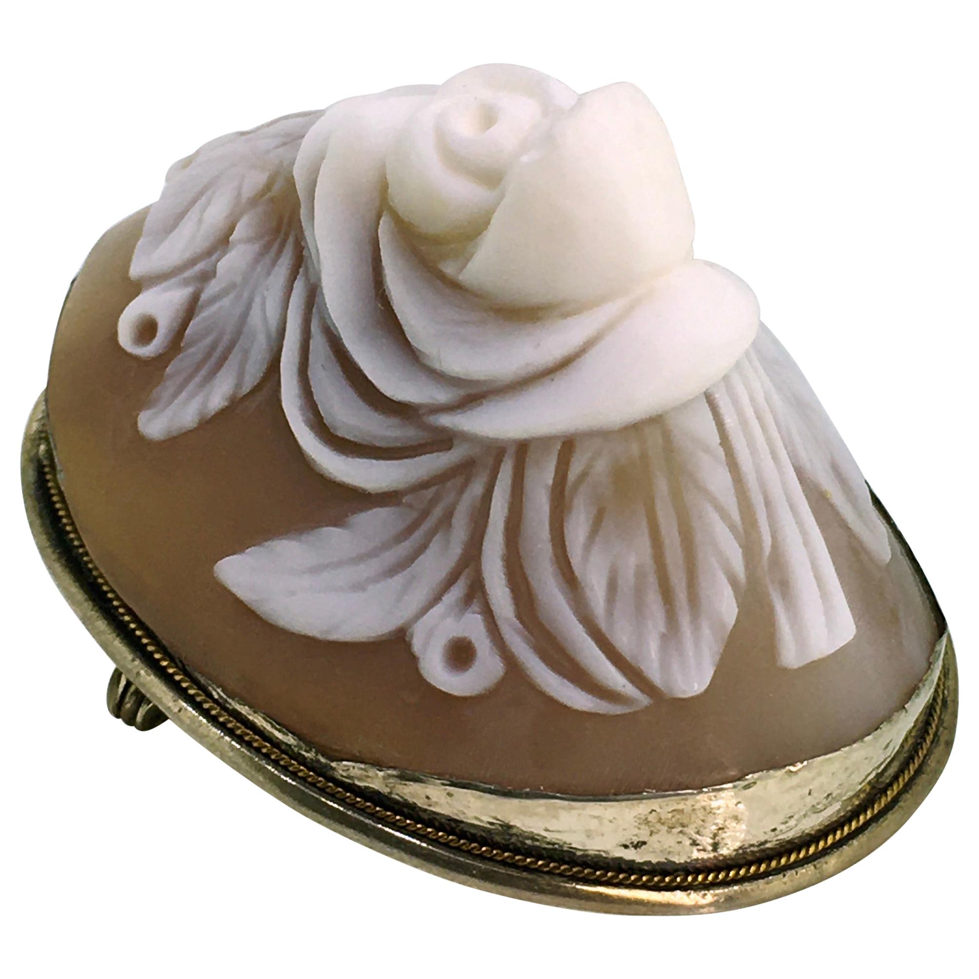 Brooch, Antique, Silver, Shell Cameo, 1900
