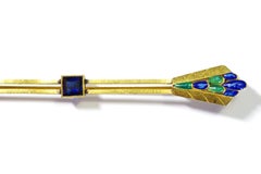 Brosche Art Deco Emaille Pfau in 18k Gold, Pfauenfedern, Gaston Didillon