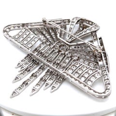 Brooch - Art Deco Platinum 25.20 CTW Diamonds Fan Shield Plaque Pin