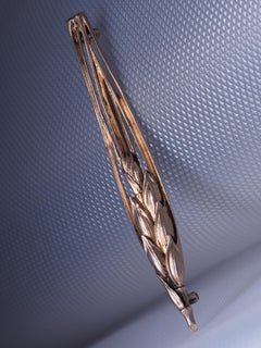 Brooch Art Nouveau Wheat Ear Silver Brooch Henri-Victor Miault Unisex Antique