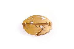 Brooch Art Nouveau Woman in Gold 18k, Diamond, Woman in Profile