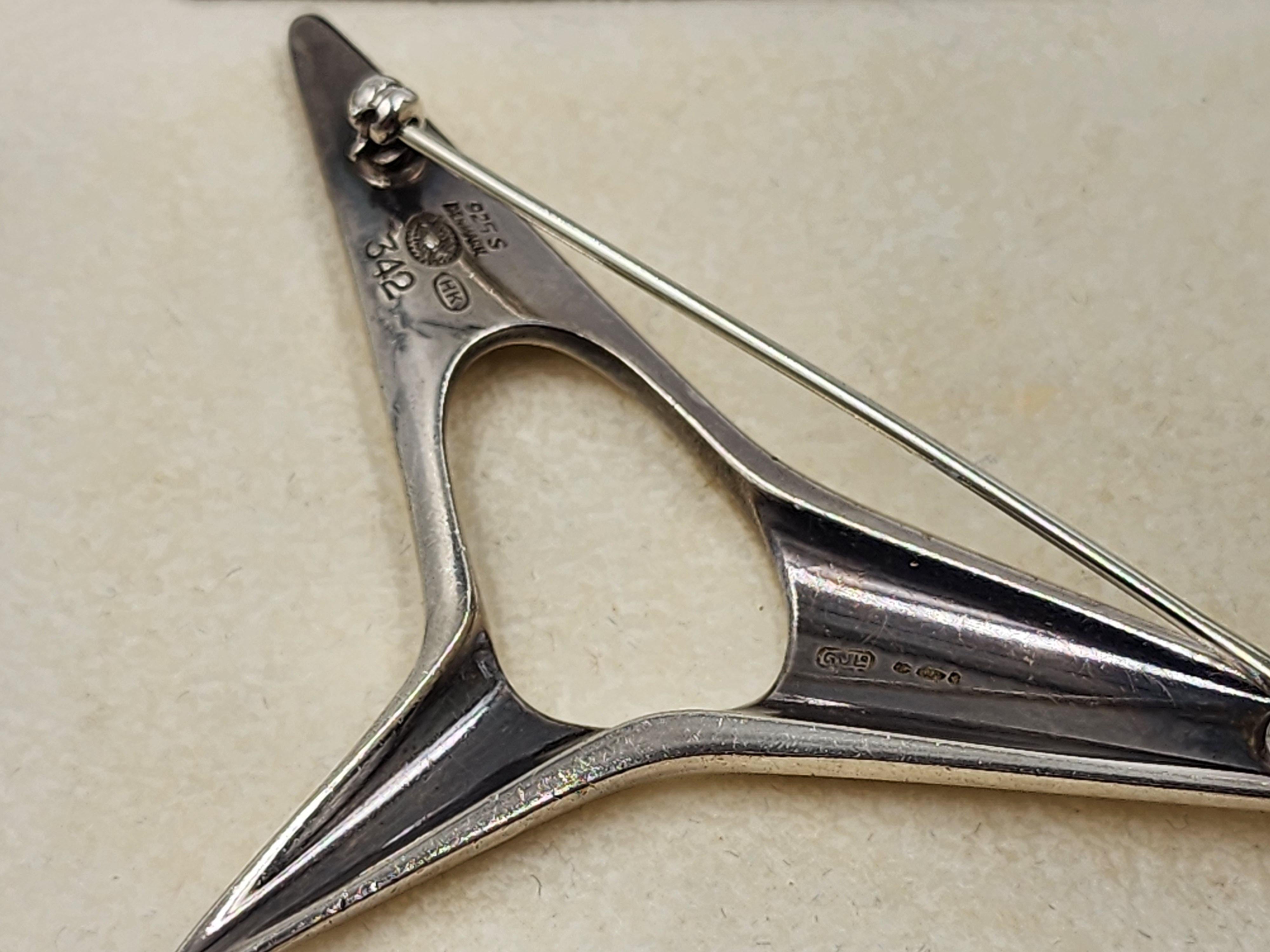 Post-Modern Brooch by Henning Koppel for Georg Jensen Denmark in sterling silver For Sale