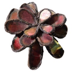 Brooch by Line Vautrin, Black Talosel Encrusted with Red Mirrors