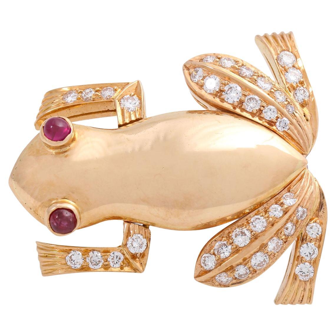 Emilio Jewelry Unique Diamond Frog Brooch For Sale at 1stDibs frog brooch jewelry