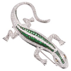 Broche Gecko diamants - Tsavorite
