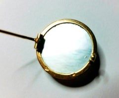 Brooch Gold 14 Carat Wreath of Flowers Crystal Glass Vienna, circa 1910