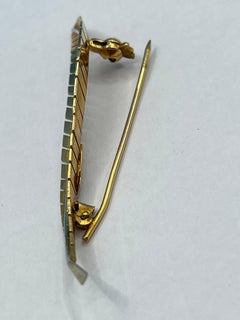Art Deco Italiano de Oro Amarillo y Blanco de 18 kt  Broche, años 40