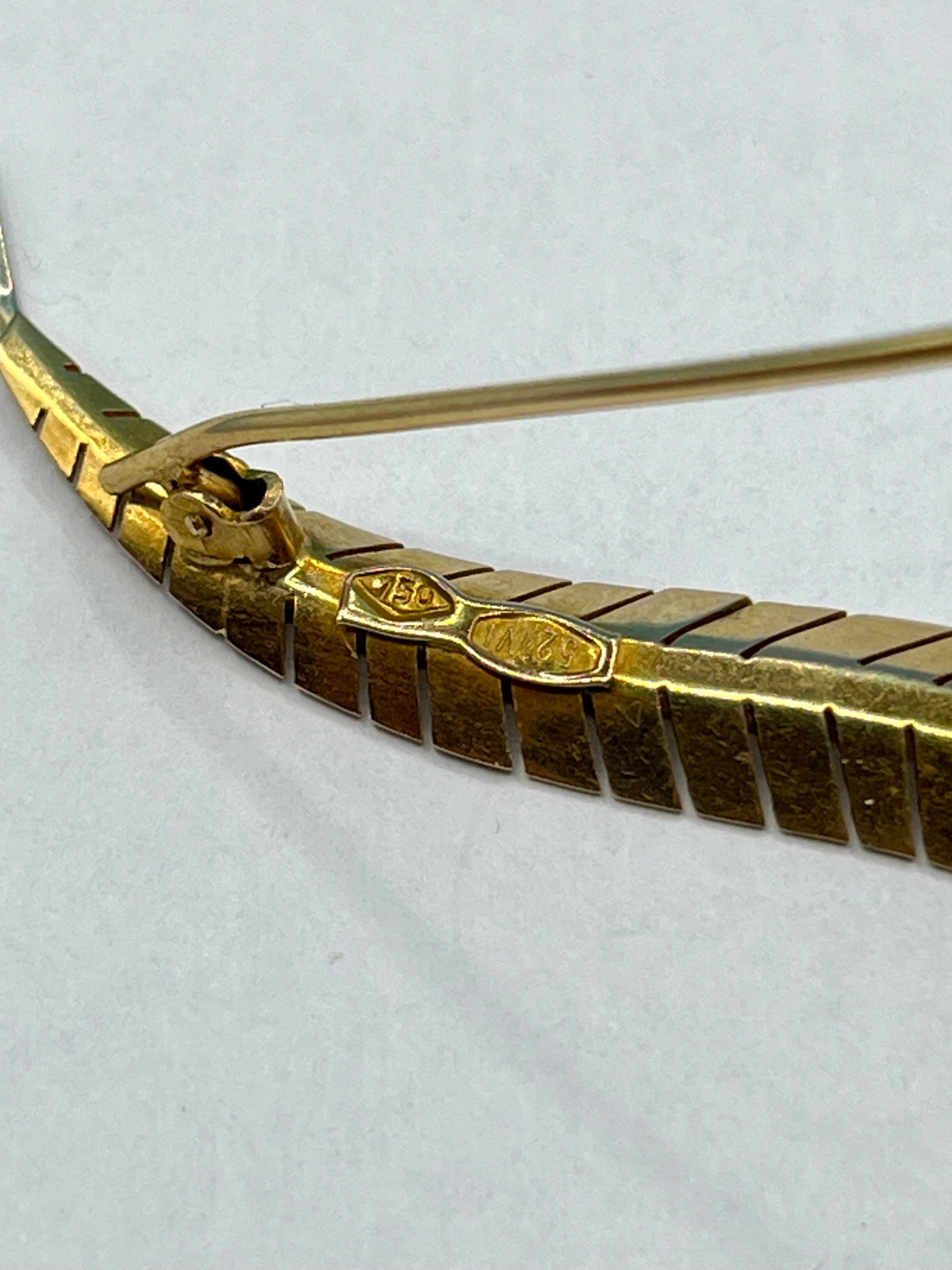 Art déco italien en or jaune et blanc 18 carats  Broche, années 1940 Bon état - En vente à Palermo, IT