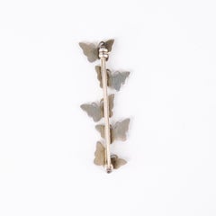 Brooch In Sterling Silver 925S With Blue Enamel Butterflies By Volmer Bahner