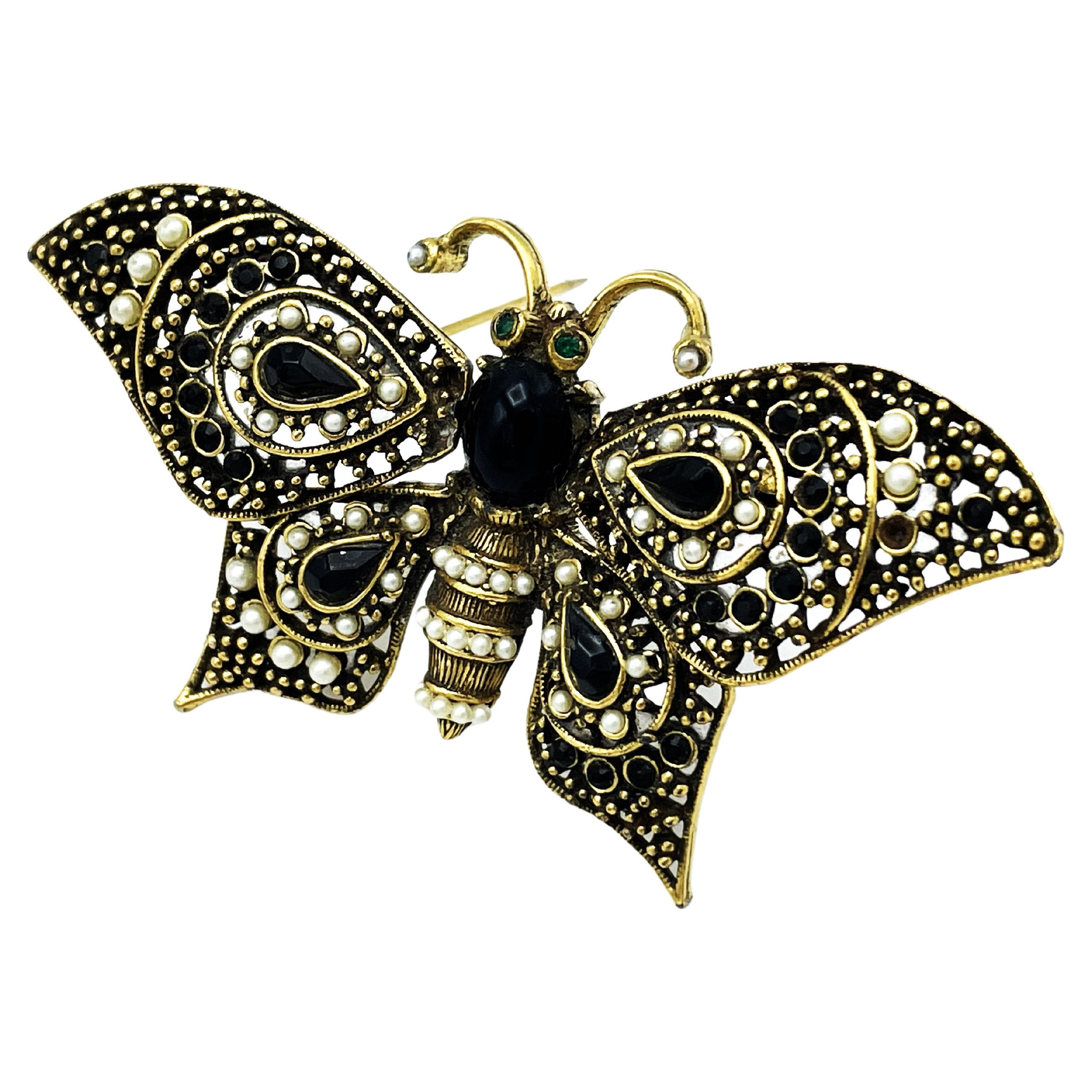  Brooch in the shape of a butterfly with moving wings by Pauline Rader USA, 1950 For Sale