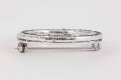 Open Circle Brooch in Platinum, Diamonds & Ceylon Sapphires, English circa 1960