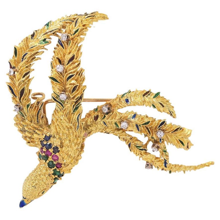 Brooch/Pendant 'Bird of Paradise' For Sale at 1stDibs