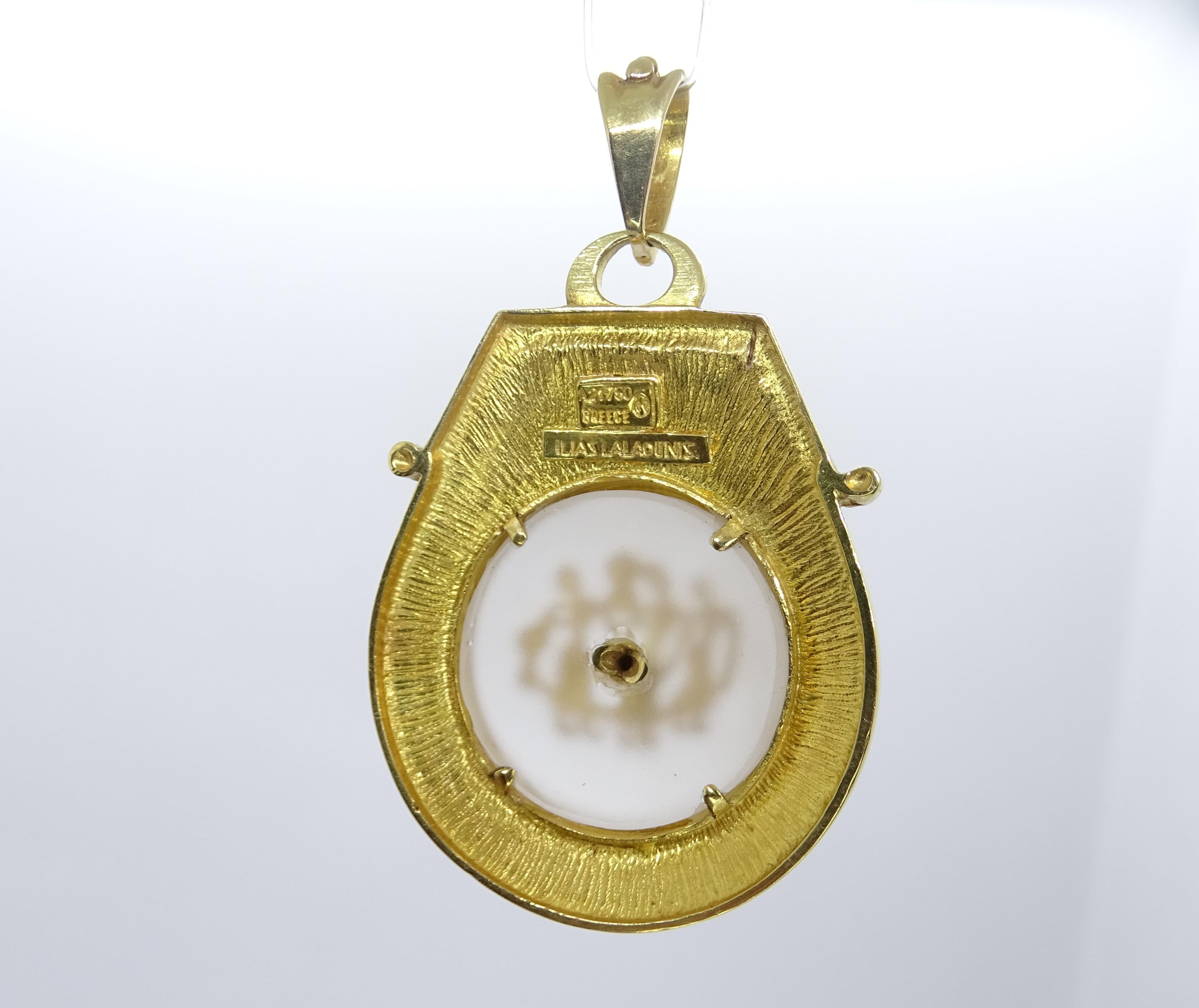 Brooch-Pendant in 18 kt gold and crystal by the goldsmith ILIAS LALAONIS 11