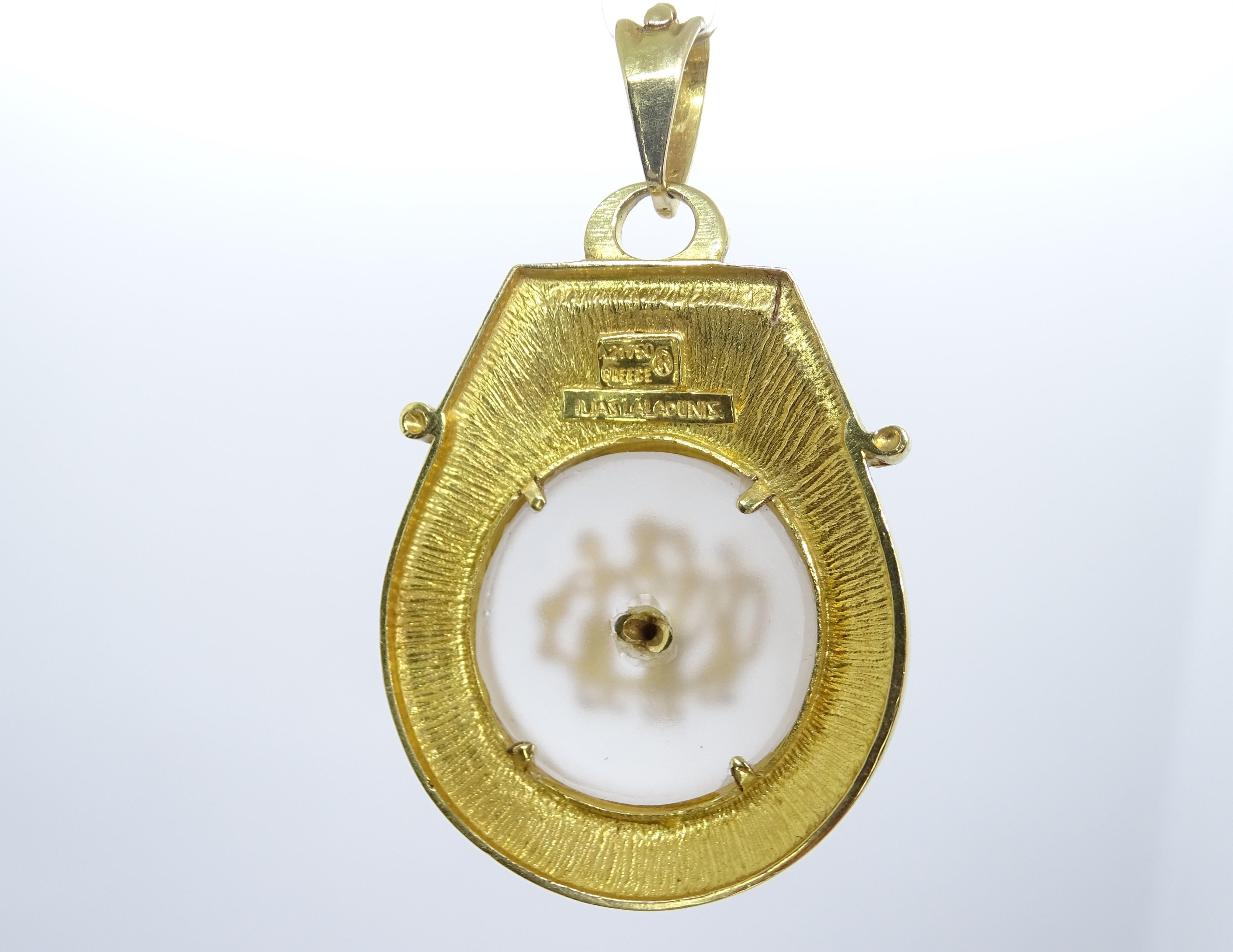 Brooch-Pendant in 18 kt gold and crystal by the goldsmith ILIAS LALAONIS 12