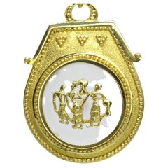 Brooch-Pendant in 18 kt gold and crystal by the goldsmith ILIAS LALAONIS