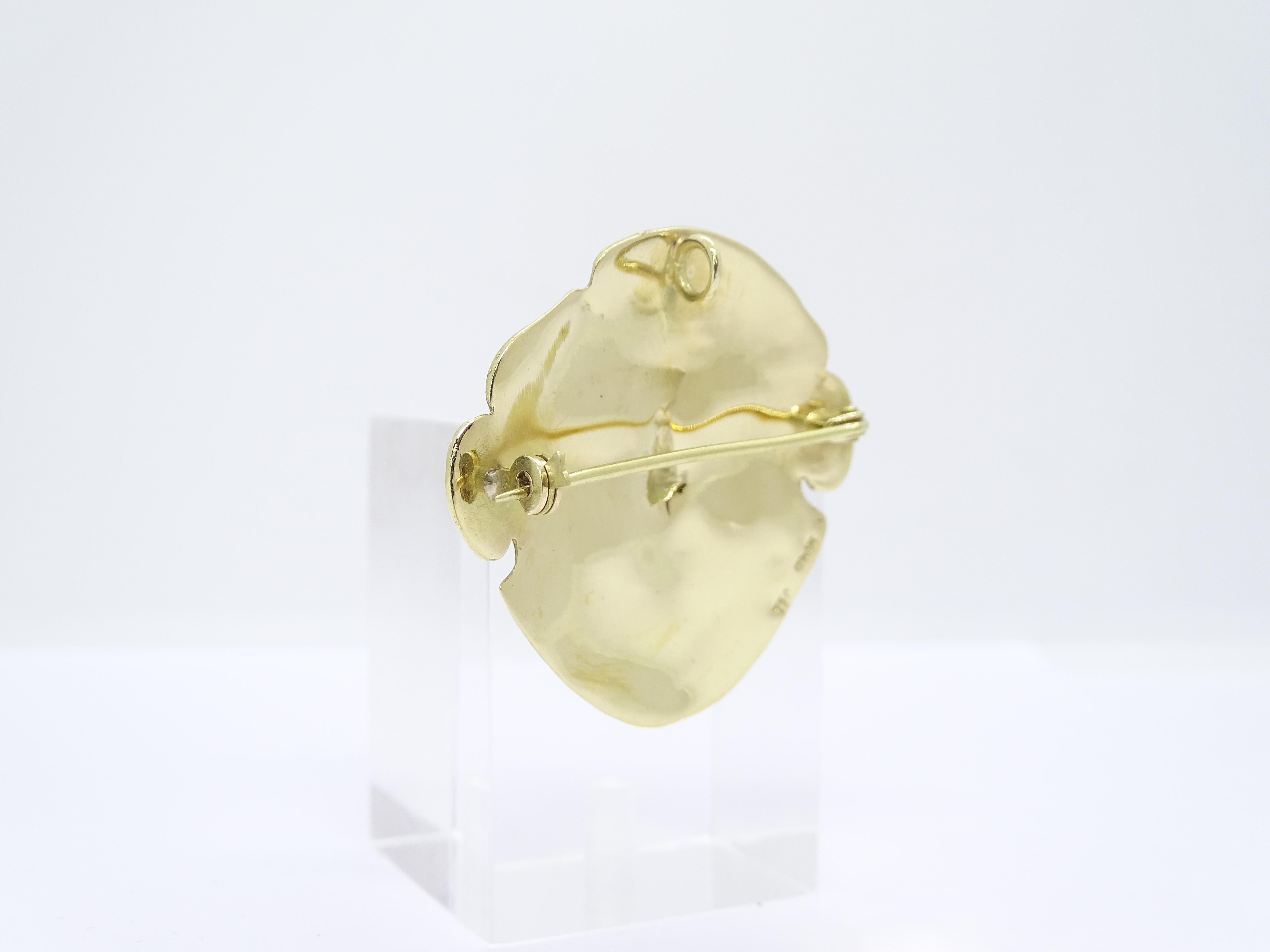Broche/pendentif Masque d'Agamemnon, or 18 carats, années 90 en vente 11