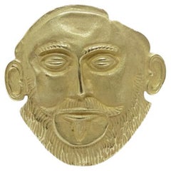 Retro Brooch / Pendant “Mask of Agamemnon”, 18k gold, 90's