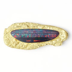 Susan Lister Locke Australian Opal Pendant/Pin set in 18 Karat Gold