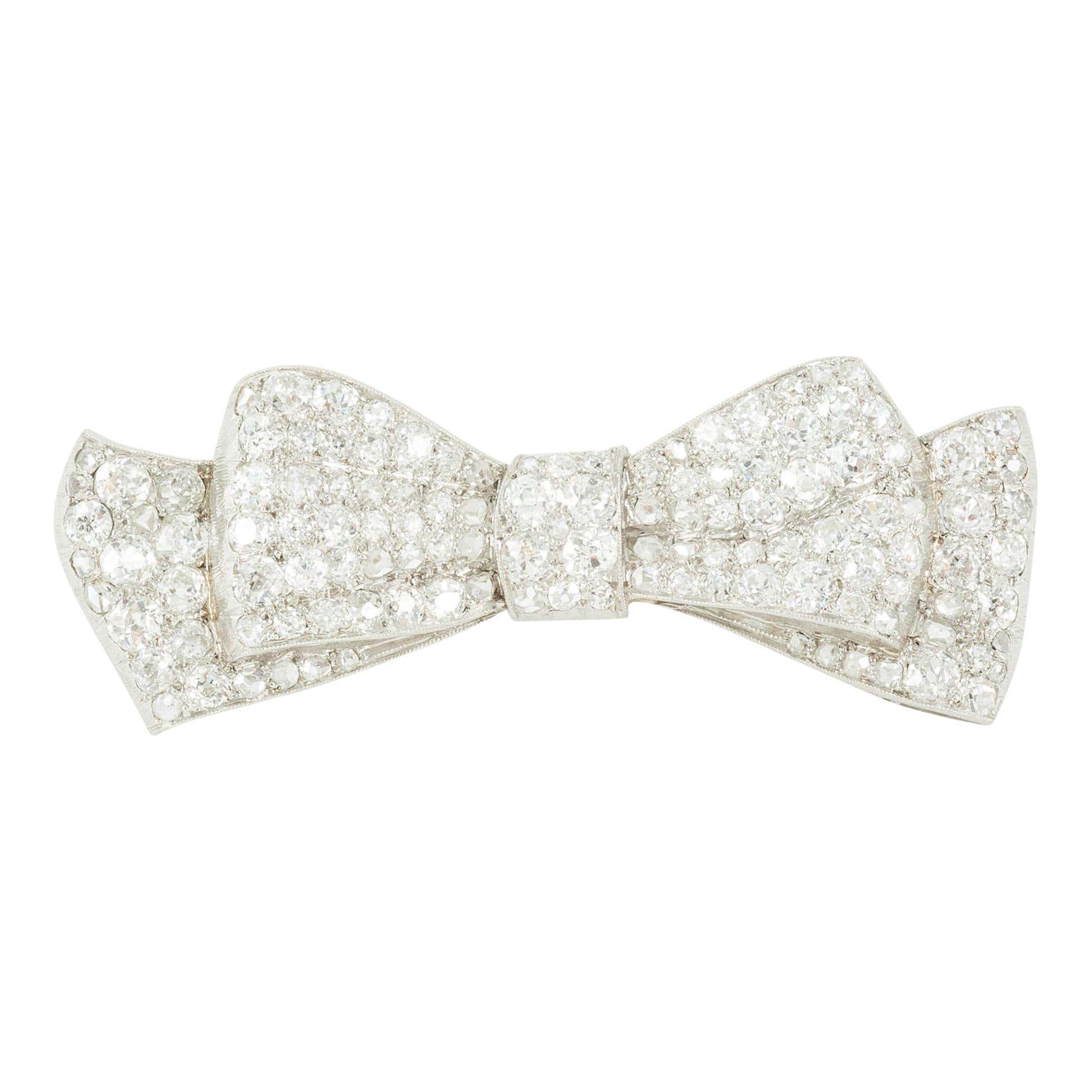 Bow Brooch Platinum Mounted And Pave Set With Diamonds English Circa Bow Brooch Platinum Mounted And Pave Set With Diamonds English Circa