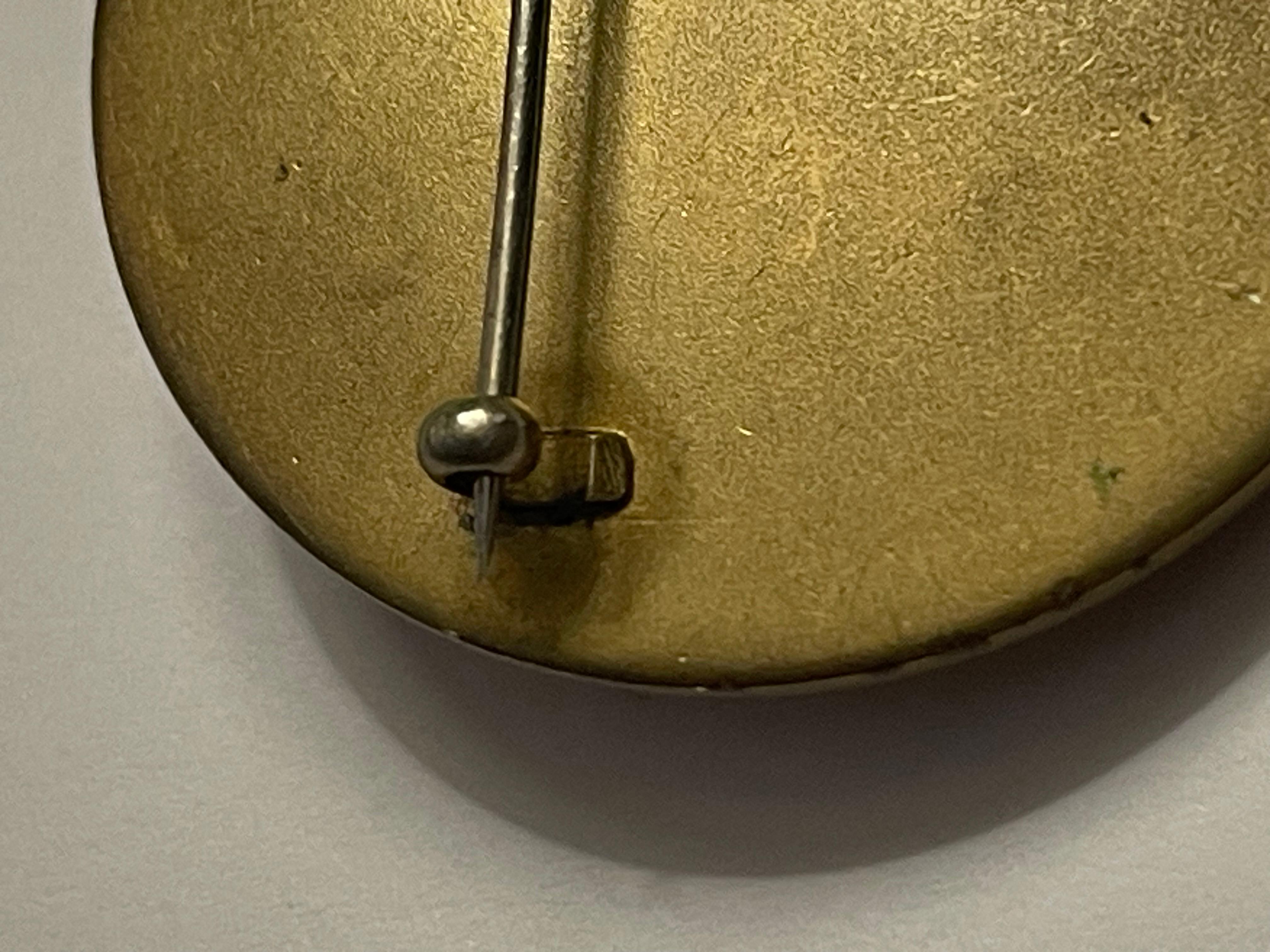 Broche René Lalique Año 1912 Deux Figurines et Masque Clinquant Orange firmado Francés en venta