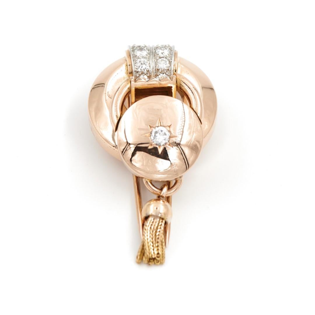 Brooch Rose Gold Diamond For Sale 1