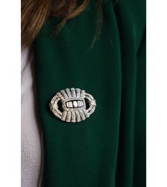 Broche en or blanc et diamant