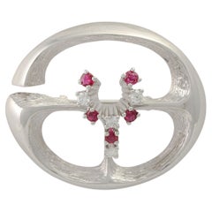 Brooch with 5 Rubies