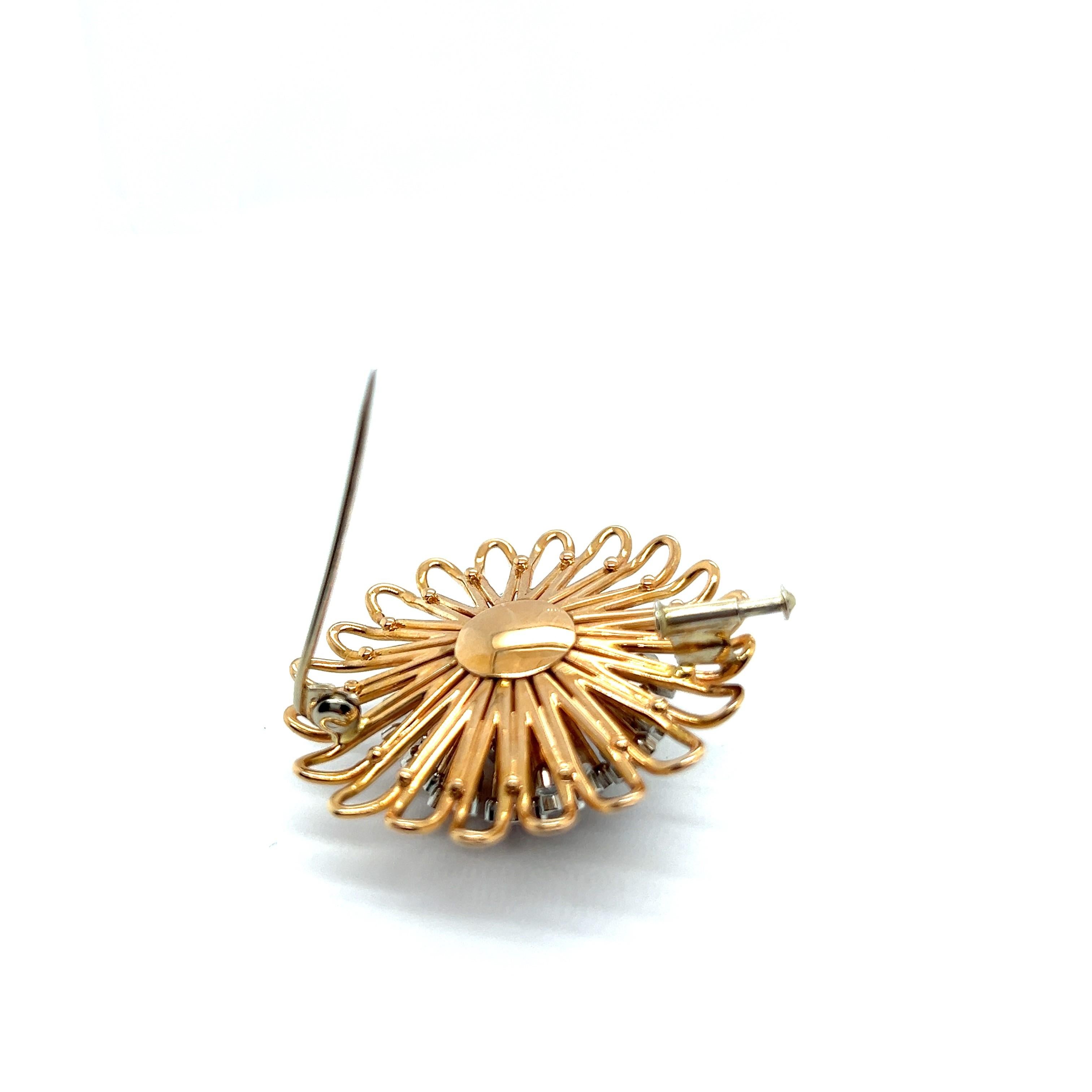 Brooch with Diamonds in 18 Karat Red Gold by Meinrad Burch For Sale 1