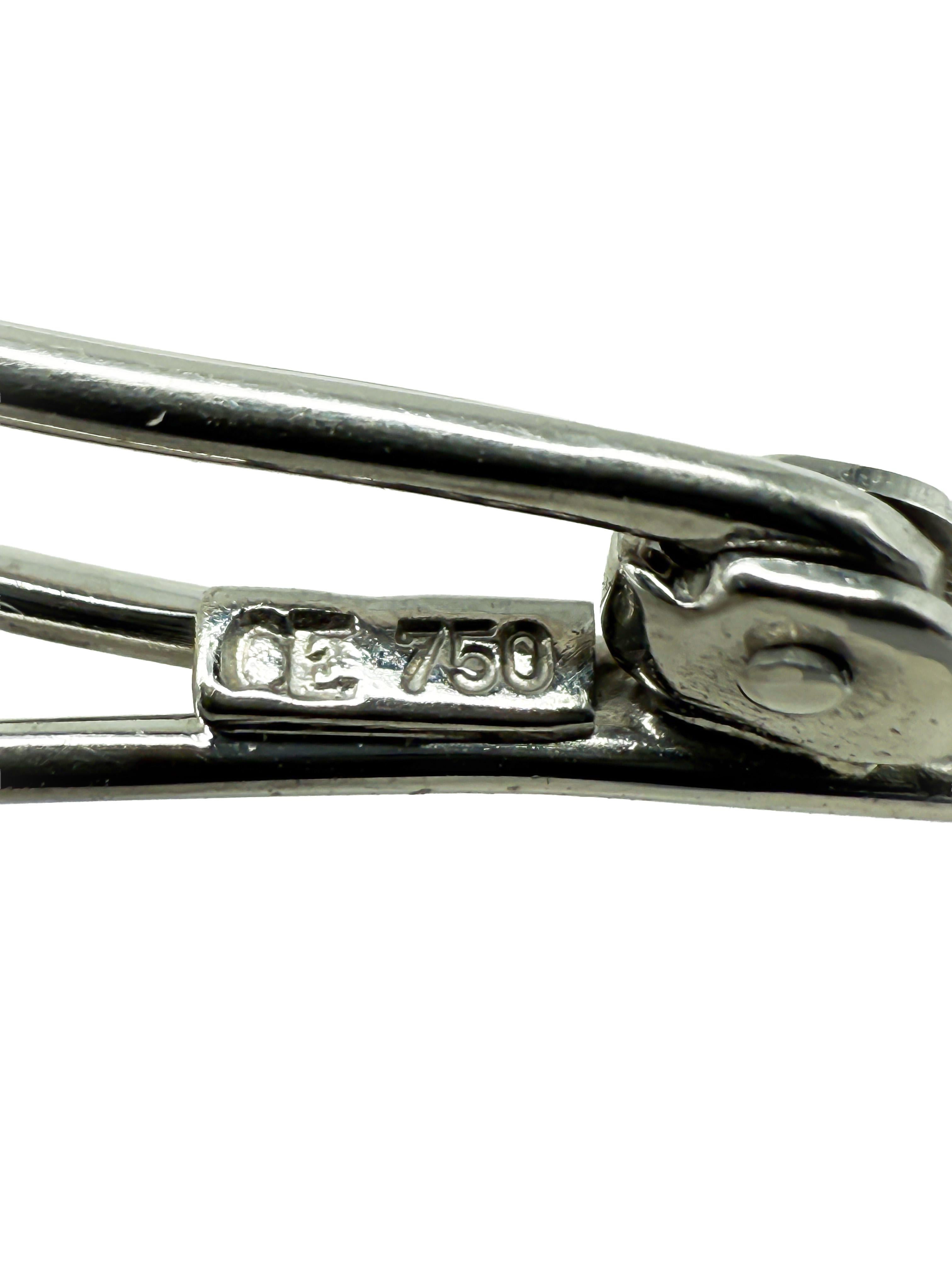 Brosche mit Diamanten aus 18K Weißgold (Art déco) im Angebot