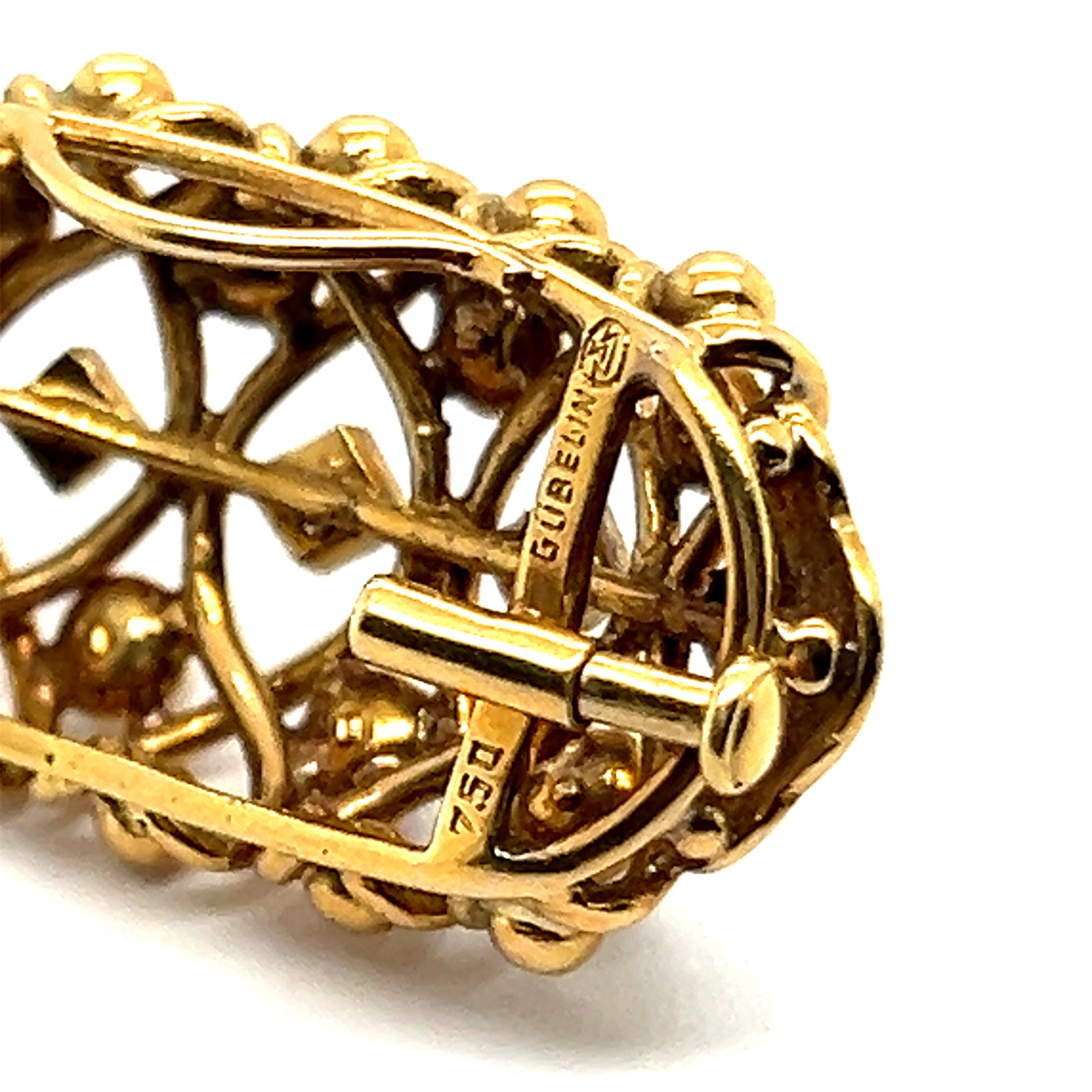 Brooch with Diamonds & Pearls in 18 Karat Gold by Gübelin For Sale 1